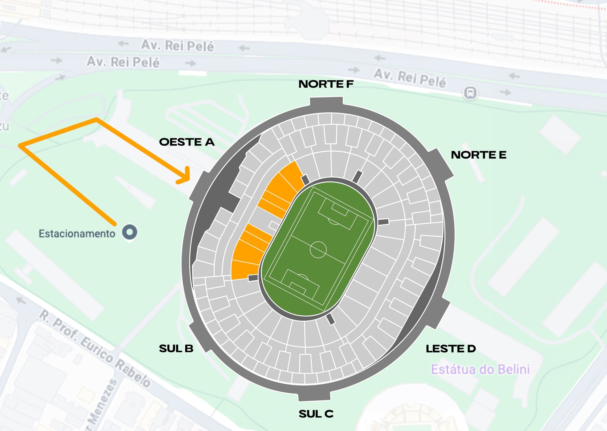 Mapa Maracanã – setor Oeste Inferior
