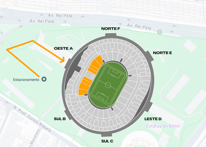 Mapa Maracanã – setor Oeste Inferior